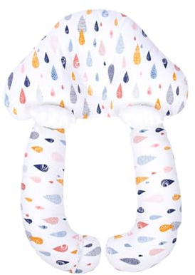 Cuscino di supporto per tutto il corpo del bambino, cuscino modellante per passeggino, cuscino protettivo per testa, collo e gambe per seggiolino auto (gocce d'acqua colorate, 45 x 68 cm)