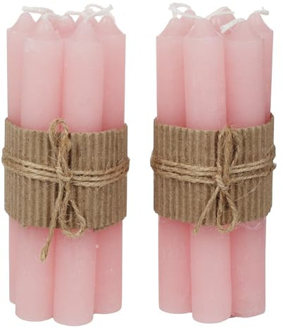 MACOSA VM091359_slatt_x2 bordsljus rosa set om 14 stycken 16 cm vaxljus stavljus bordsljus äkta vaxljus dekorativa ljus bordsdekoration dekorativa ljus
