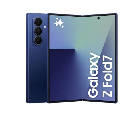 Samsung Galaxy Z Fold7 256GB - Galaxy AI, Ligero y Plegable, Pantalla Grande, Cámara 200MP, Memoria 12GB, Azul Intenso, Garantía del Fabricante 3 Años + 1 año Extra (Versión Española)