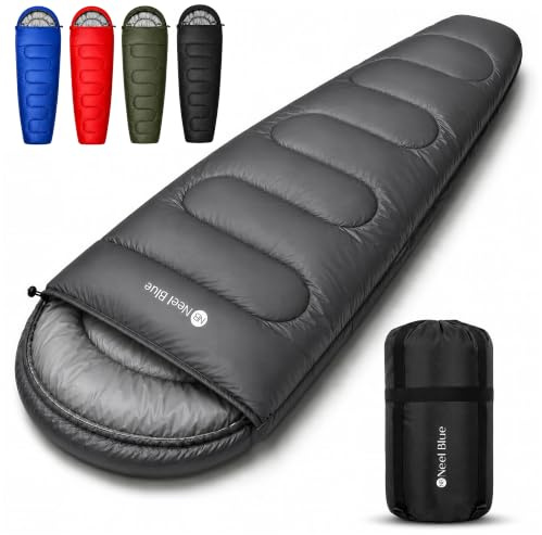 Trimming Shop Mummy Sleeping Bag 6ft Adults 3-4 Season -Grey