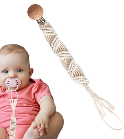 Paci Clips - Clip bohemio Paci, clips flexibles para niños, niñas, cuerda de algodón, para niños y accesorio para botella de leche