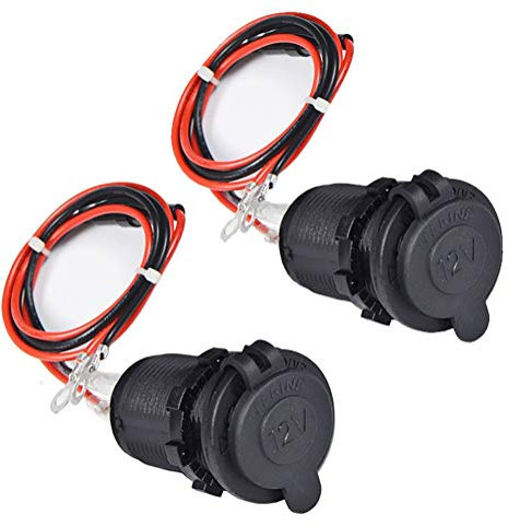 12V Steckdose,Wasserdicht Zigarettenanzünder Marine Grade Spritzwassergeschützt Und Staubdicht,Mit 60cm Kabel（2 Stücke）