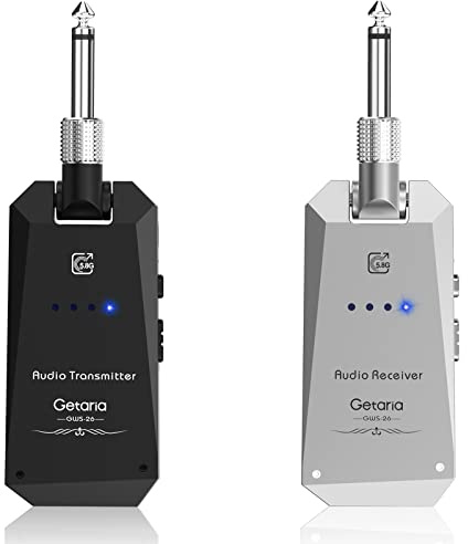 Getaria Sans Fil Guitare Émetteur et Récepteur Guitare 5.8GH Système de Sans Fil Guitar 4 pour Guitare Électrique et Basse Électrique