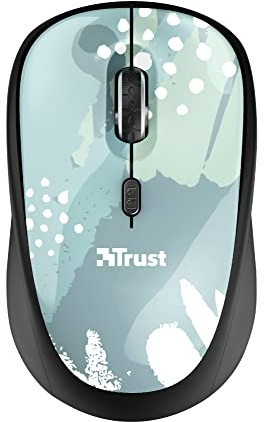 Trust 24442 Yvi Kabellose Optische Funkmaus, 2.4GHz, USB-Mikroempfänger, Rechts- und Linkshänder, 800/1600 DPI, Wireless Maus für PC, Laptop, MacBook - Blau