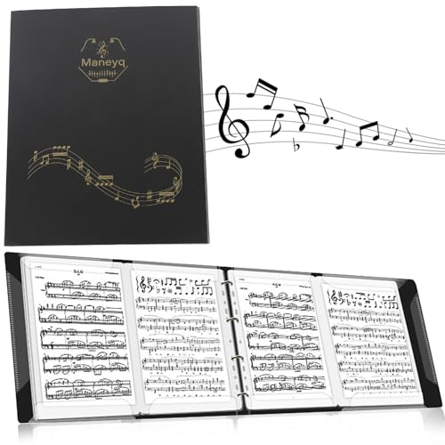 Classeur pour Partitions A4, Classeur de Piano Extensible Détachable de 4 Pages en Feuilles Capacité de 52 Pages Support de Rangement pour Écriture Dessin Modification Stockage Fichier