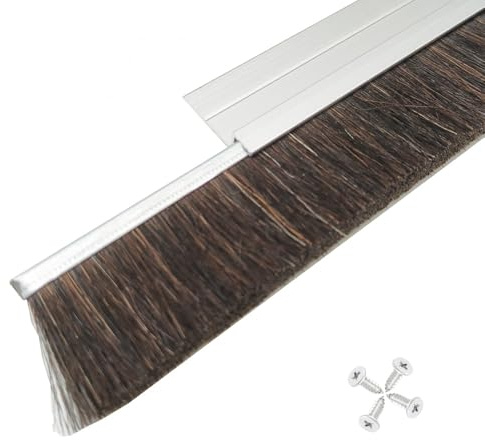 Retsun 8 Sets Horsehair 2.16 x 39.37 InchesBrush Door Sweep Door Brush Seal Roll Up Door Garage Door Sweeps Suitable for Various Floors Easy Mounting (2.16 in, 8)