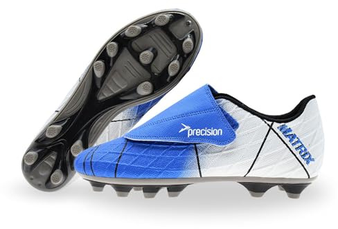 Precision Training Matrix Junior FG Chaussures de Football Unisexes pour Enfant, Bleu/Blanc/Noir, 27 EU