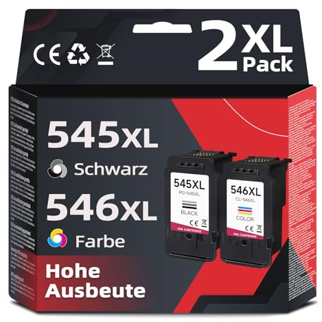 Skyink 545XL 546XL Cartouche d'encre Remplacement pour Cartouche Canon 545 546 XL PG545XL CL546XL Compatible pour tr4650 tr4550 ts3450 ts3350 ts3400 ts3355 mx495 mg2550s Imprimante (1 Noir, 1 Couleur)