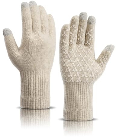 Voqeen Gants Hiver Laine Thermique Antidérapants Femmes Hommes Gants De Course Chauds À Doigts Entiers Pour Travail, Randonnée, Course À Pied, Cyclisme, L'Équitation, Conduite