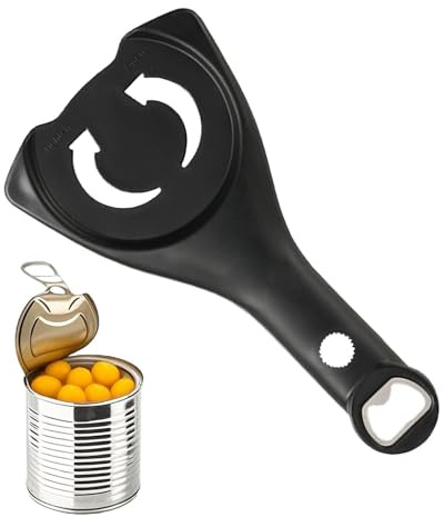 Apribarattoli multifunzione, strumento per aprire coperchi da cucina, apriscatole regolabile, impugnatura antiscivolo, strumento di per anziani, donne, bambini, cucina, campeggio, picnic, bar