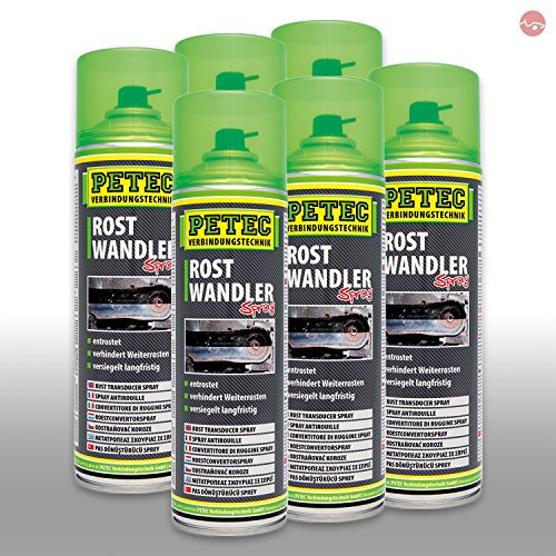 Petec_bundle 6X PETEC ROSTWANDLER Überlackierbar Rostschutz Spraydose 500 ML 70040