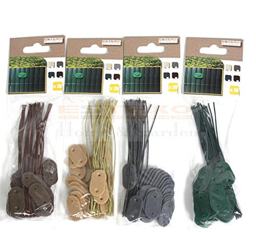 Estexo Befestigungsclips, Befestigungs Set, Draht für PVC Sichtschutzmatten, Sichtschutz (25, Grau)
