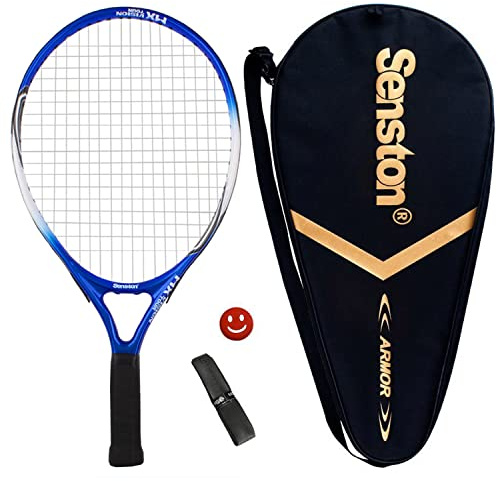 Senston 19 tum tennisracket med racketväska, lätt tennisracket 1 grepp, 1 vibrationsdämpare