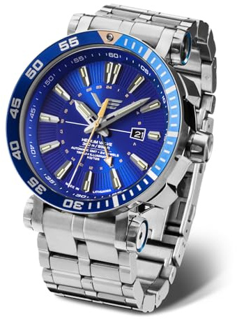 Vostok Europe Herrenuhr Automatik GMT Energia Rocket Stahl/Blau NH34-575A716-B