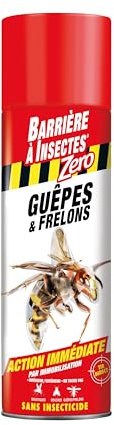 Barrière à Insectes Zero Insecticide, Spécial Guêpes et Frelons, Action Immédiate, Aérosol, Prêt à l'emploi - 400 ML, nc