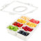 Auauraintt Assiette à Collation, Plateau de Service Divisé avec 8 Compartiments, Plateau à Collation avec Couvercle et Poignée, Boîte de Rangement pour Snacks, Bonbons, Noix, Fruits, Légumes