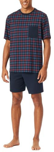 Schiesser Herren Schlafanzug Kurz Rundhals - Nightwear Pyjamaset, Air_181153, 56 EU