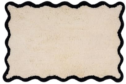 Flamingueo Badezimmerteppich - Badteppich Groß, Badematte rutschfest, 100% Baumwolle, Badezimmer Teppiche, Bathroom Mat, Duschvorleger, 53x77x1cm