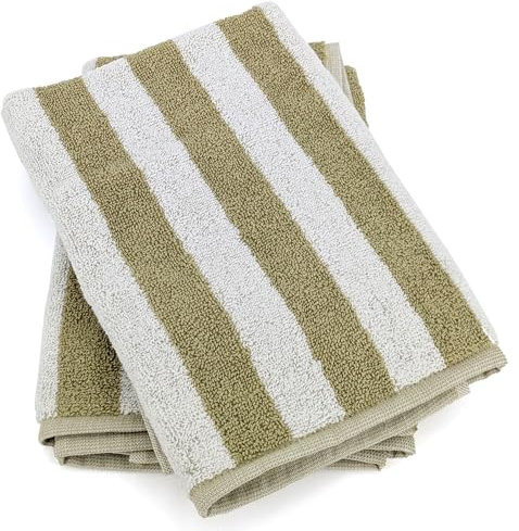 Lot de 2 torchons de cuisine éponge 50x50 cm collection PAT EFFI vert olive