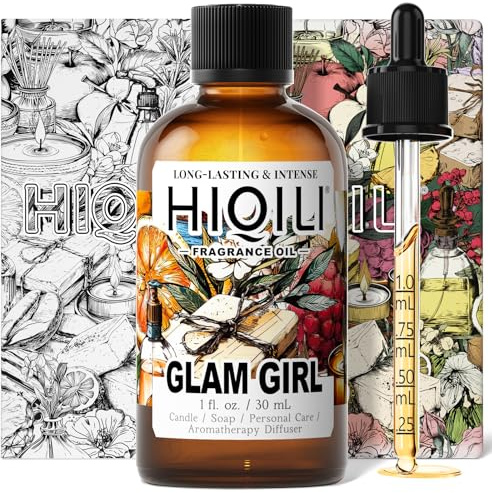 HIQILI Glam Girl Fragrance Oil for Candle, Soap, Inspired by Her-rera G.Girl, Perfume Making, Essential Oil Diffuser, Long Lasting Scents for Hair & Skin - 1 Fl Oz