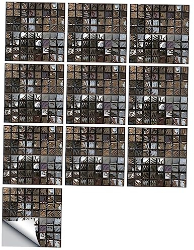 Tofficu 10 Piezas Adhesivos de Baldosa Autoadhesivos Impermeables para Cocina y Baño Vinilo Decorativo de Azulejos para Pared y Suelo Pegatinas de Vinilo Resistentes al Agua para