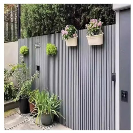 Panneaux de clôture en composite bois-plastique, panneau mural à lattes 3D pour balcon, clôture de barrière de décoration murale extérieure