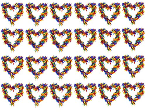Lot de 24 boa en plumes arc-en-ciel pour déguisement - Multicolore