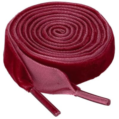 sourcing map Lacets plats en velours 0,6 pouces de large lacets de chaussures en ruban cordes pour baskets chaussures bottes Bordeaux 130cm/51