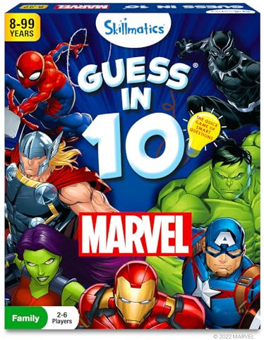 Skillmatics Guess in 10 Marvel, Card Games, Christmas Stocking Stuffers for Boys, Girls, Kids, Teens, Adults Who Love Avengers, Spiderman, Iron Man, Travel Toys, Gifts for Ages 8, 9, 10 and Up