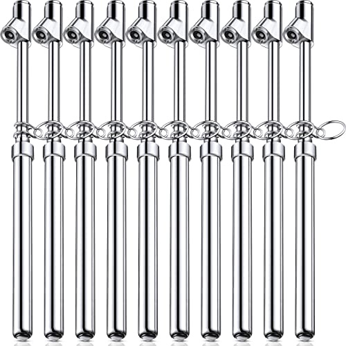 Tallew 10 Pack Dual Head Tire Pressure Gauge Heavy Duty Air Pressure Tire Gauge for Auto Truck Car RV Van Gage Range 10-150PSI, 1-10Bar (Silver)