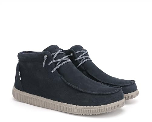 WALK IN PITAS | WP150 HI WATERPROOF | Stivali casual da uomo | Stivaletti in pelle| Scarpa urbani | Mocassini | Nautiche | Sneakers Casual | Senza lacci | Calzature Walkinpitas | Marino | 43