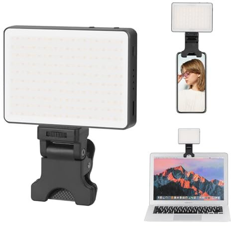 King Ma Selfie Licht für Streaming Videokonferenzen, 3 Lichtmodi LED Handy Licht 3200K-5600K Kamera Licht für Foto Photography Videoleuchte für TikTok Live-Streaming/Online-Meeting