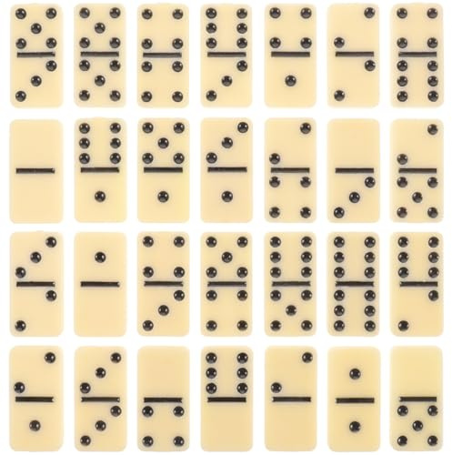 Toyvian Jeu de Dominos Classique – Double Six avec Boîte de Rangement Portative en Plastique Jeu de Société Traditionnel pour Enfants et Adultes Soirées en Famille Voyages