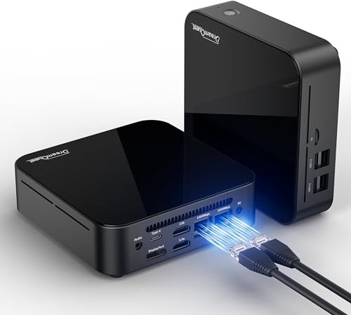 DreamQuest Mini PC Verträglich Win 11 Pro 12th Ιntel Alder Lake N100 (bis 3.4GHz) 16GB RAM+512GB SSD Mini Desktop Computer Kommt mit Type-C (20 Gbit/s) 4K HDMI,WiFi 5,BT5.2,Gigabit Ethernet