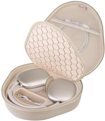 BOVKE Estuche de Duro para Apple AirPods MAX/AirPods MAX 2. Auriculares inalámbricos Over-Ear, Bolso de Almacenamiento Portátil Protector de AirPods MAX/MAX 2 con Bolsillo de Accesorios, Starlight