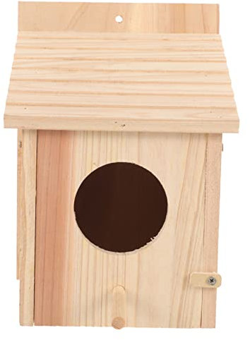 PAMINGONO Holz Vogelhaus Für Außeneinsatz Hängendes Nistkästchen Aus Natürlichem Holz Für Kleine Vögel Wie Wellensittiche Dekoratives Vogelnest Für Garten Und Balkon