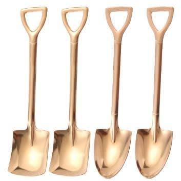 Spadeformad minikaffe i rostfritt stål Små skedar for efterrätt, te, förrätt och frukt /312(Rose Gold)