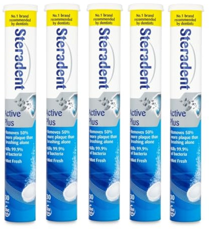 Active Plus Denture Cleaning Tablets 30 -Plaque Remover Daily Denture Cleaning Bundle Tablets - Pack of 5