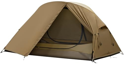TOMOUNT Tent Backpacking Tent 1-2 Man Tent Waterproof Ultralight Nylon 1.5kg-2kg for Hiking Camping, Outdoor