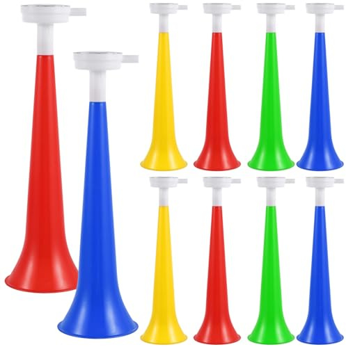 SEWACC 10 Trompetas de Plástico para Niños: Bocinas para Fiestas Y Juegos Deportivos, Ideales para Cumpleaños, Graduaciones Y Otros Eventos. (color Aleatorio)