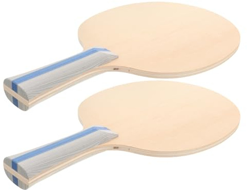 CORHAD 2 Piezas Pala de Tenis de Mesa de Madera sin Terminar para Principiantes Unidades Raqueta Versátil para Entrenamiento Interior y Exterior Superficie para Pintar Personalizada