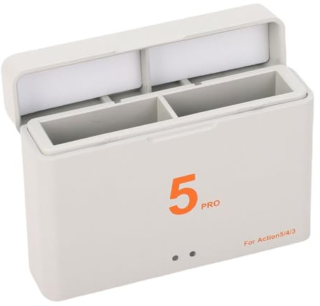 Tomantery Dubbla Batterier Snabbladdare LED-indikator Action Laddningsnav för Action 4 3 5, Bekväm USB-kontakt, Plast/Elektronik för Flera Laddningsscenarier