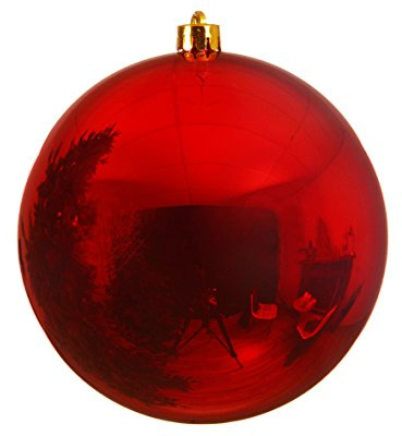 Weihnachtskugeln, bruchsicher, 200 mm, Rot, 2 Stück