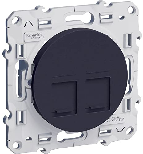 Schneider Electric - Odace, prise double RJ45 Anth., grade 1 (téléphone + informatique) cat. 6 UTP - S540485
