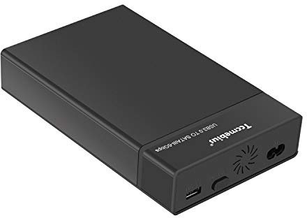 Tccmebius External Hard Drive Enclosure USB 3.0 to SATA Docking Station for 2.5/3.5 Inch SATA I/II/III HDD SSD with USB A/C Cable, Up to 22TB, Support UASP Automatic Sleep Function Tool-free (TCC-S8)