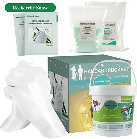 3D Handabdruck-Set für Paare - Alginat Gipsabdruck-Set für DIY Hände-Skulptur - Partner und Pärchen Geschenke für Erwachsene als Muttertag, Jahrestag, Valentinstag oder Weihnachten mit Geschenkbox