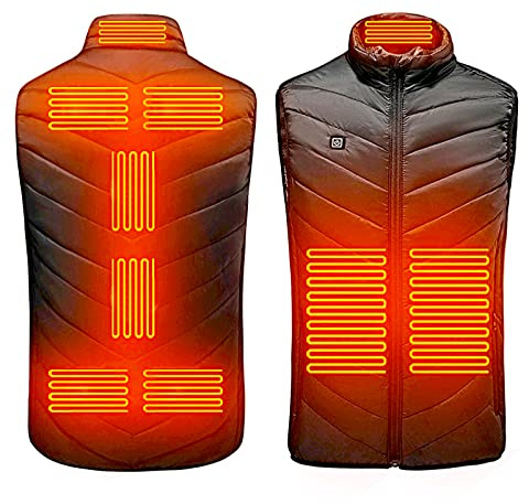 Gilet Riscaldato Uomo Moto, Gilet Caccia, Giubbotto Invernale Donna Riscaldato Elettrico Usb Gilet Da Pesca Lavoro Ciclismo Riscaldamento Casual Giubbotto Riscaldato Smanicato Unisex Cotone Trapuntato