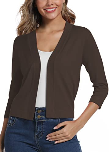 Elegante 3/4 Manga Sólido Cárdigan para Mujer