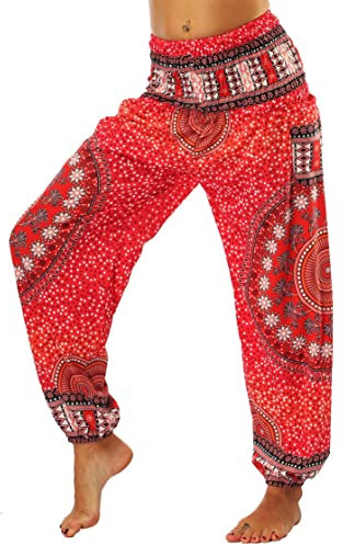 LIUPUUDLY Haremshose Damen Weiche Atmungsaktiv Yogahosen Pumphose Freizeithose Pilates Hosen Hippie Hose #6