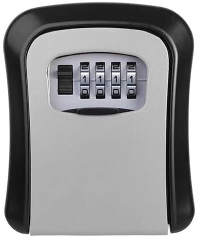 True Face Key Safe Wall Mounted Lockbox 4-Digit Key Lock Box Secure Storage key safe Ideal for Home, Easy Access, Office & Outdoor Use Black